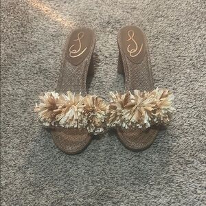 Sam Edelman Brown Pom-Pom Heeled Sandals